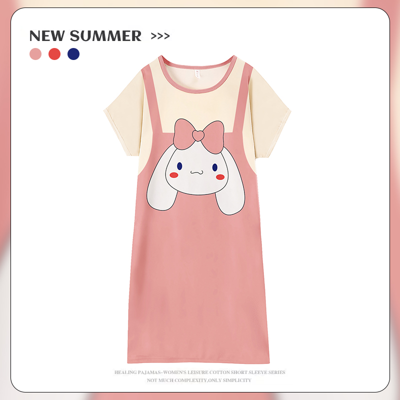 Women's Summer Pure Cotton Camisole Sleep Dress, Loose Fit, Breathable photo 5 (style SM-CF0717)