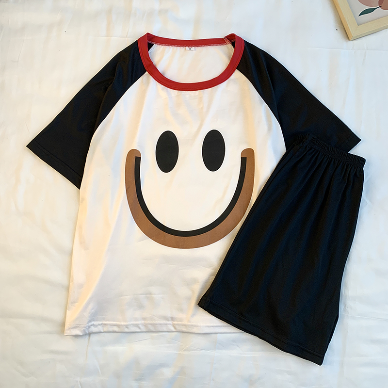 Summer Cotton Homewear Women Short Sleeve Shorts 2 Pcs Breathable Comf photo 2 (style 10)
