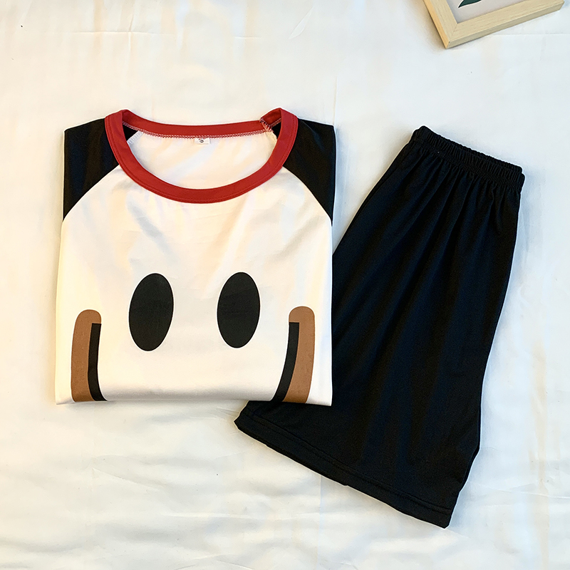 Summer Cotton Homewear Women Short Sleeve Shorts 2 Pcs Breathable Comf photo 4 (style 10)