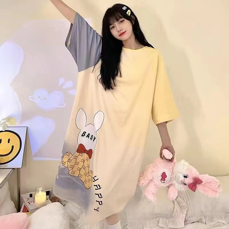 Summer Cotton Camisole Homewear Women Short Sleeve Shorts 2 Pcs Breath photo 4 (style 1000)