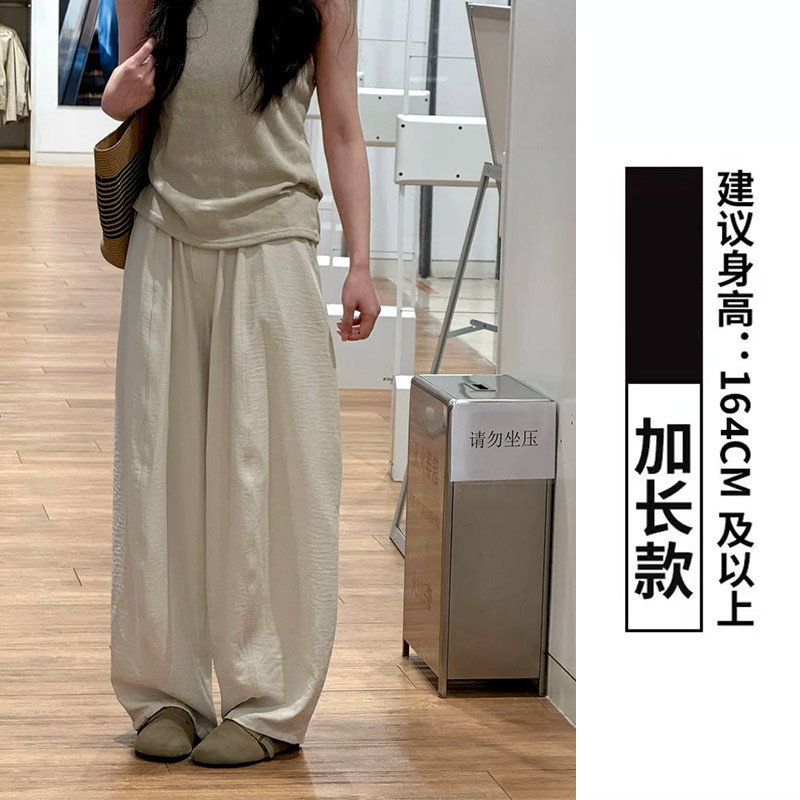 Japanese Ice Silk Curved Pants Women 2026 Spring Summer High Waist Sli photo 7 (style 1028704399298)