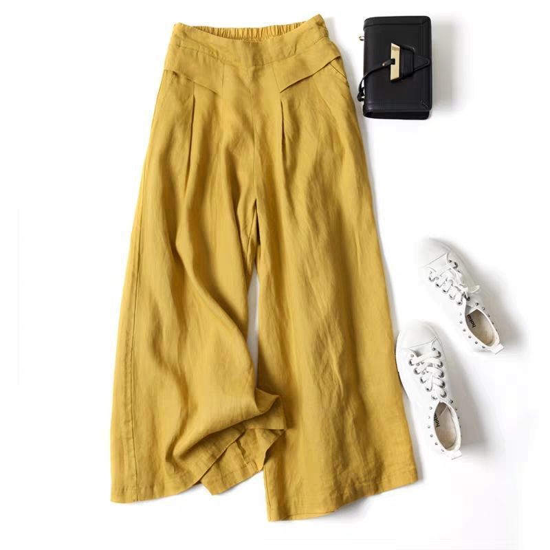 Large Stock Europe Women's Loose Drape Half Elastic High Waist Thin Li photo 2 (style 1030492585109)