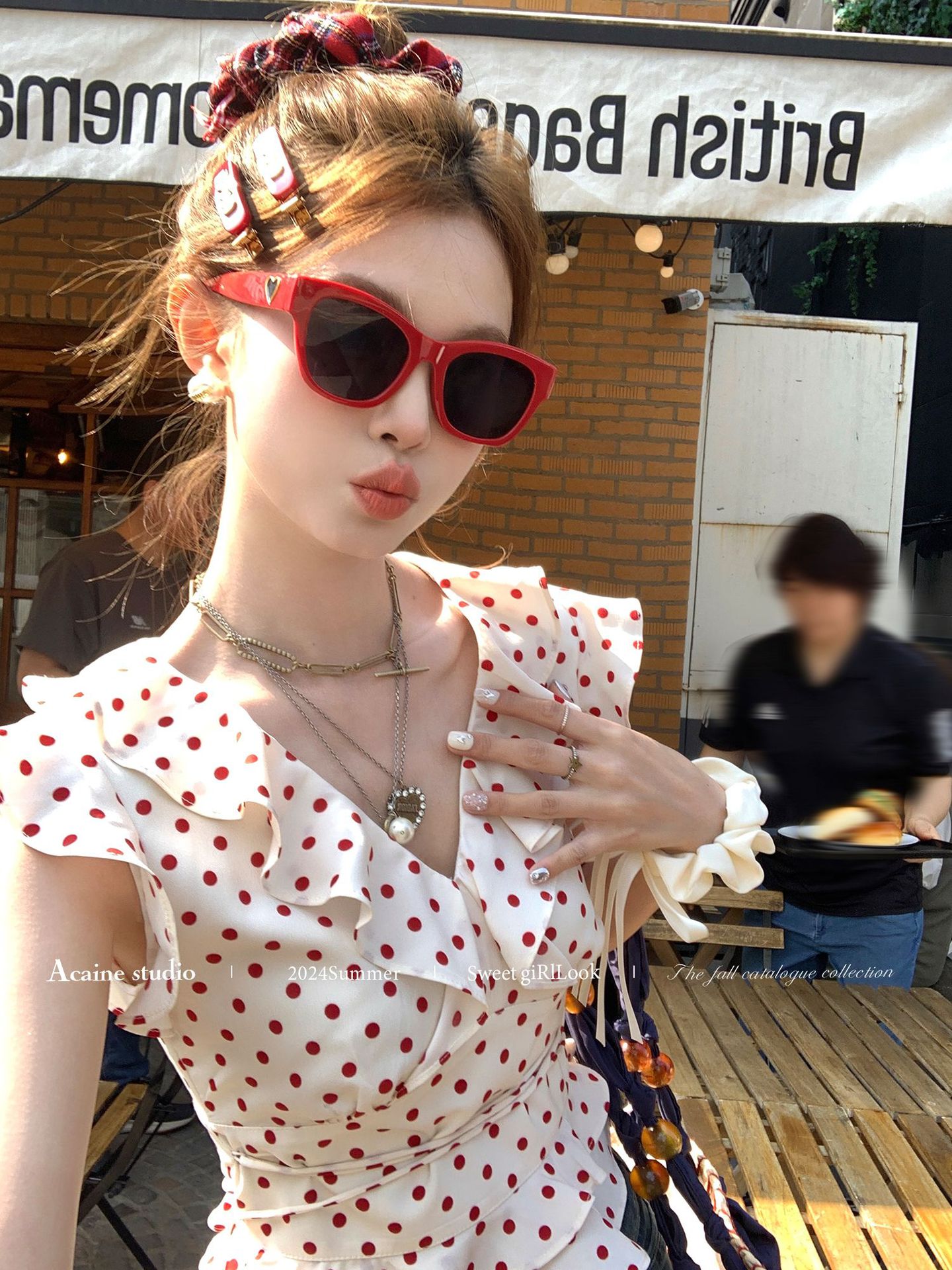 Short Butterfly Sleeve V Neck Summer French Premium 2 Pcs Sweet Fresh photo 4 (style 1030830689010)