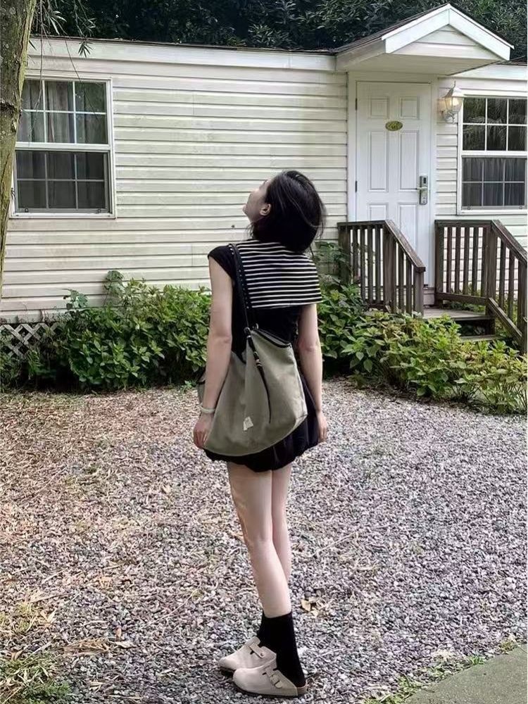 Black Petite Dress Women Summer New French Premium Waist 2 Pcs Early A photo 5 (style 1039725717811)