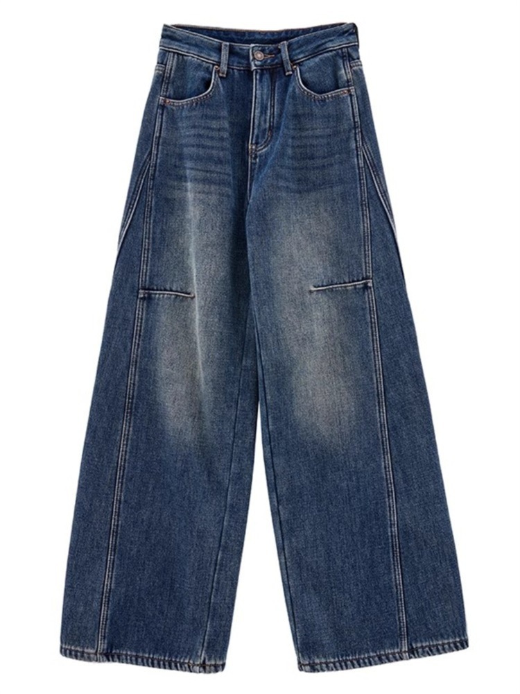 American Retro Blue Curved Jeans Women Spring Summer 2026 New Sickle L photo 6 (style 1059409949435)