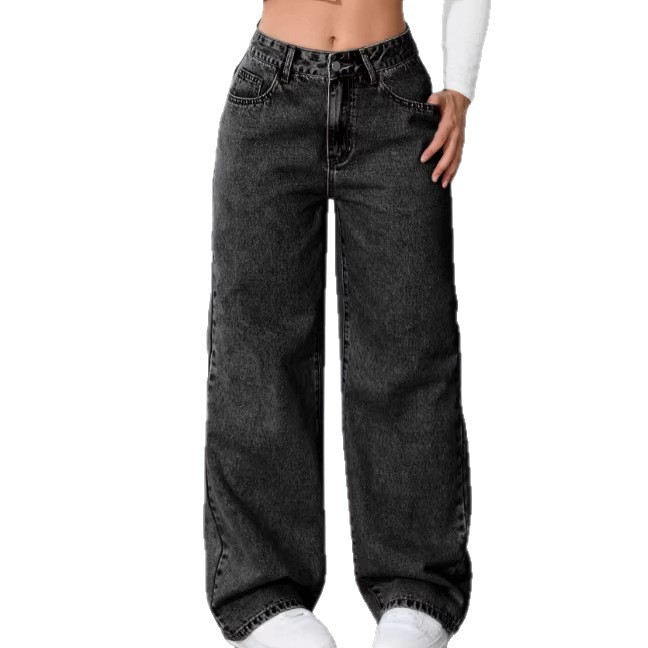 Cross-border Amazon AliExpress Hot White Straight Jeans Women Loose Ca photo 5 (style 1060808082389)