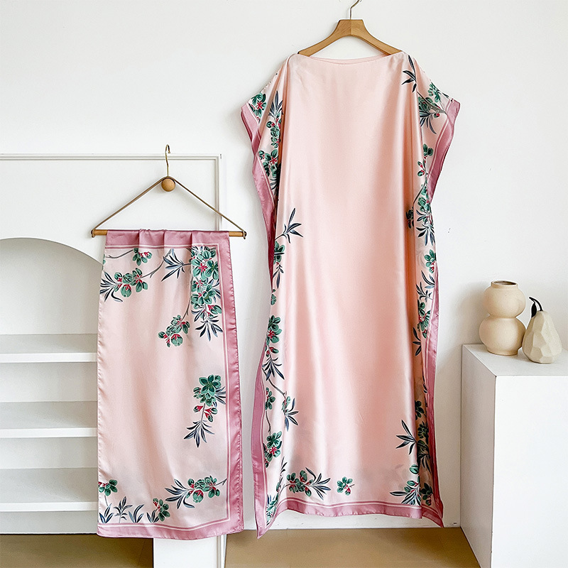 Cross-border New Hot Robe Fashion Dress Beach Sun Robe With Scarf Fact photo 7 (style 1061646614705)