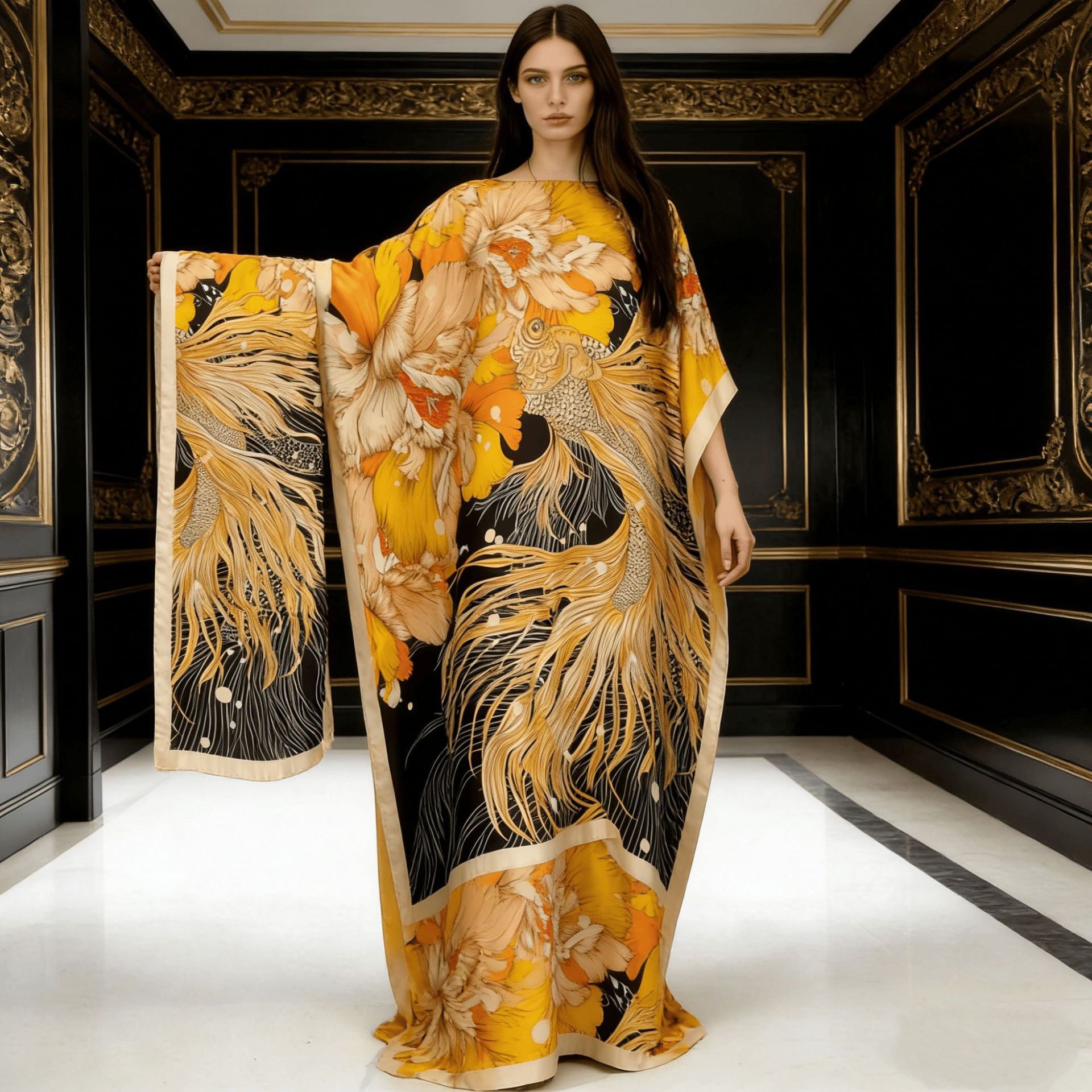 Cross-border Plus Size Robe Long Dress Export Cardigan Ethnic Long Dre photo 1 (style 1062208292951)