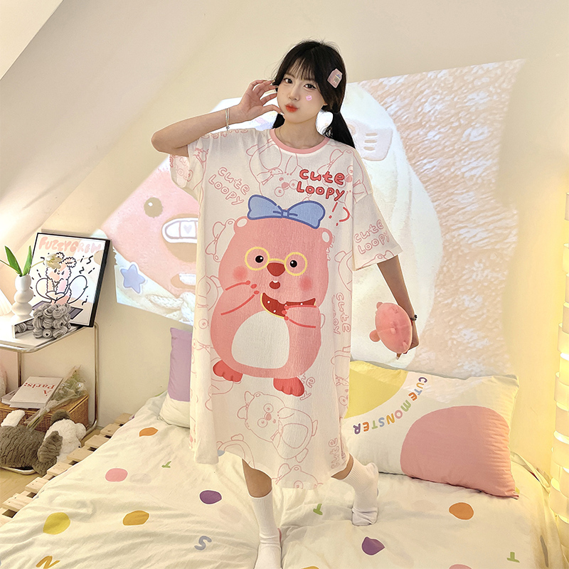 Summer Cotton Homewear Women Short Sleeve Shorts 2 Pcs Breathable Comf photo 6 (style 10)
