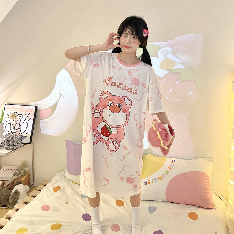 Summer Cotton Homewear Women Short Sleeve Shorts 2 Pcs Breathable Comf photo 7 (style 10)