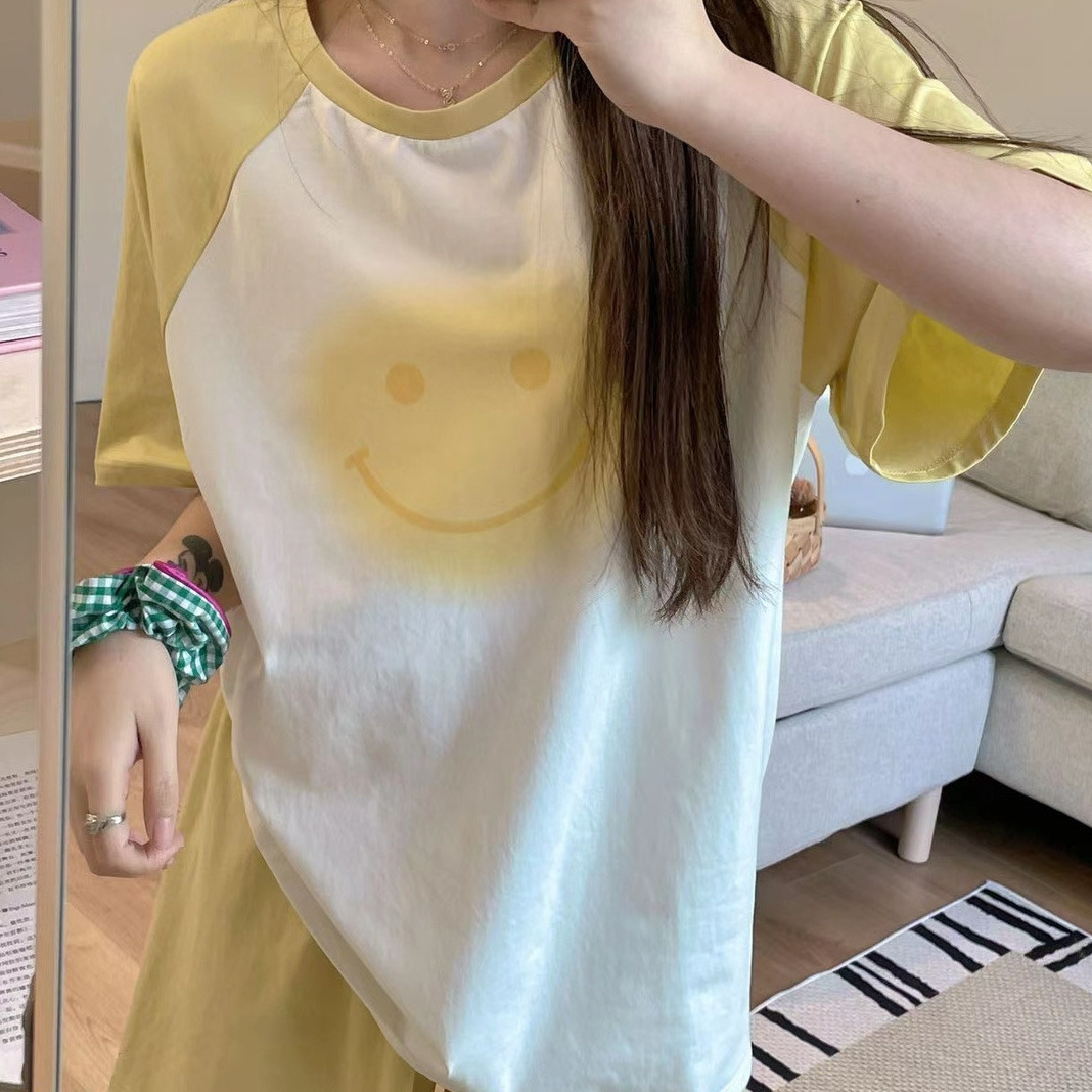 Women's Summer Cotton Short Sleeve & Shorts Loungewear Set photo 6 (style SM-7E5311)
