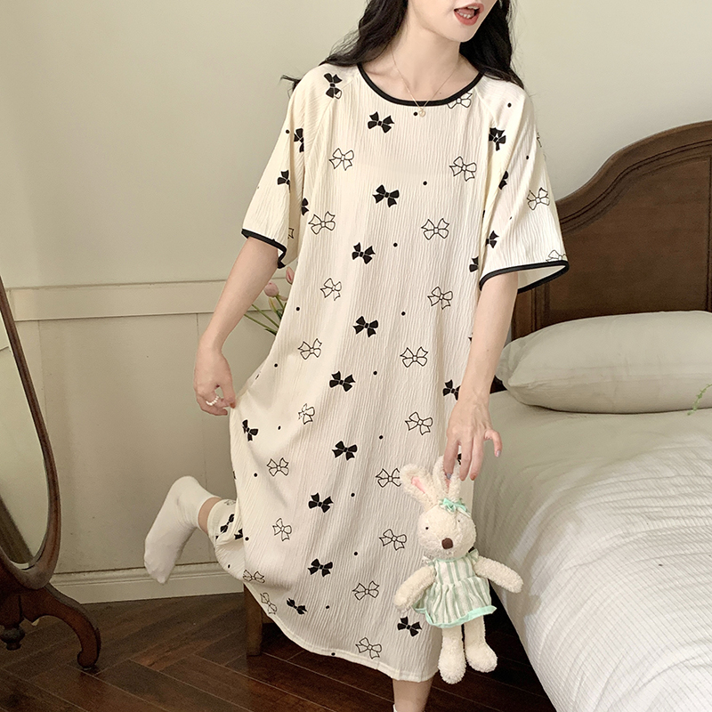 Women's Summer Pure Cotton Camisole Sleep Dress, Loose Fit, Breathable photo 4 (style SM-9F0B92)