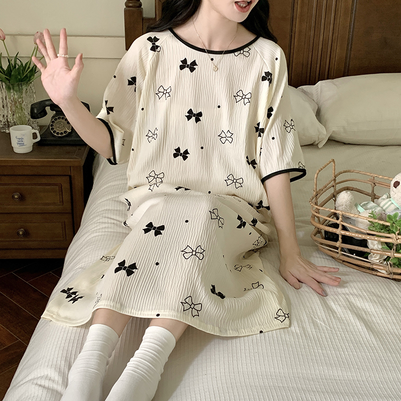 Women's Summer Pure Cotton Camisole Sleep Dress, Loose Fit, Breathable photo 7 (style SM-9F0B92)
