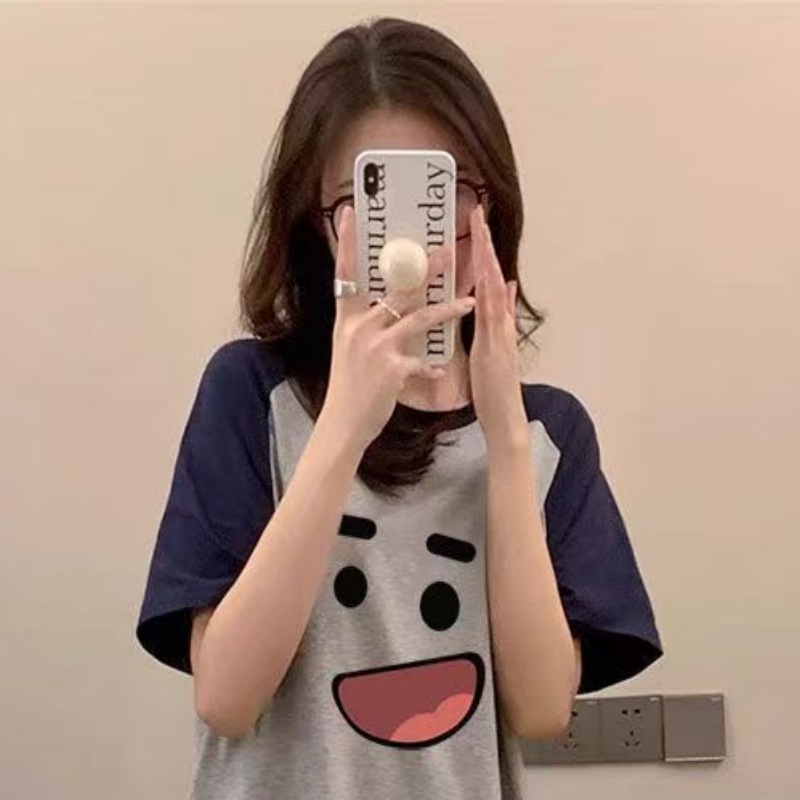 Summer Cotton-Like Homewear Women Short Sleeve Shorts 2 Pcs Breathable photo 2 (style 1105)