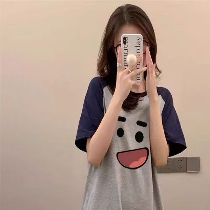 Summer Cotton-Like Homewear Women Short Sleeve Shorts 2 Pcs Breathable photo 5 (style 1105)