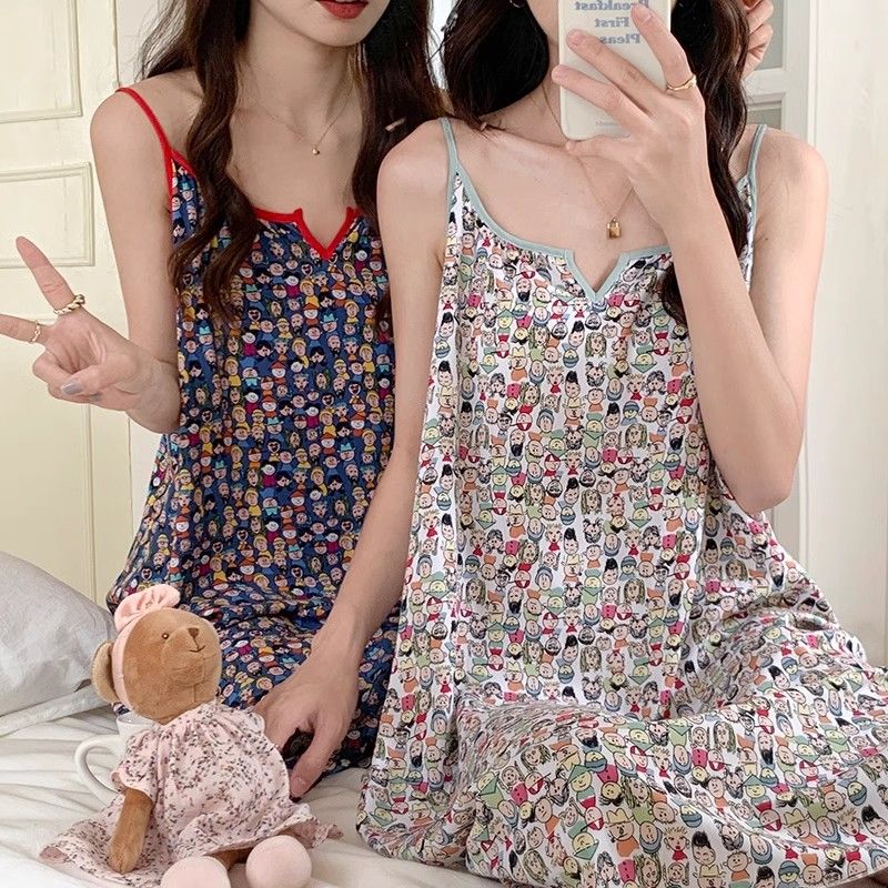 Summer Cotton Camisole Homewear Women Short Sleeve Shorts 2 Pcs Breathable Wholesale