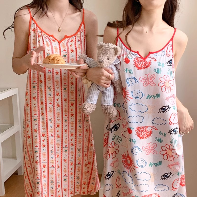 Summer Cotton Camisole Homewear Women Short Sleeve Shorts 2 Pcs Breath photo 2 (style 11691166)