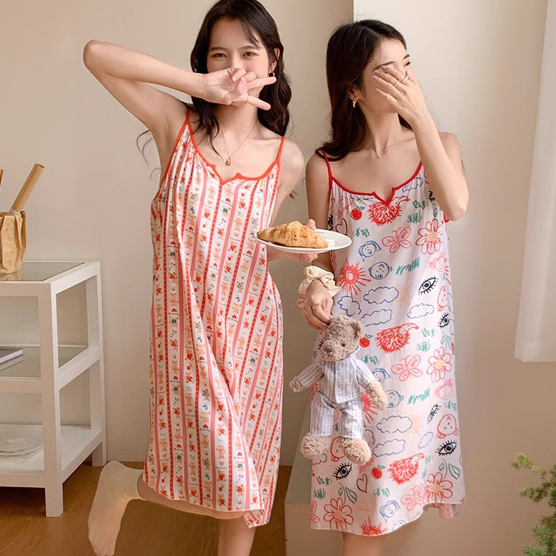 Summer Cotton Camisole Homewear Women Short Sleeve Shorts 2 Pcs Breath photo 3 (style 11691166)