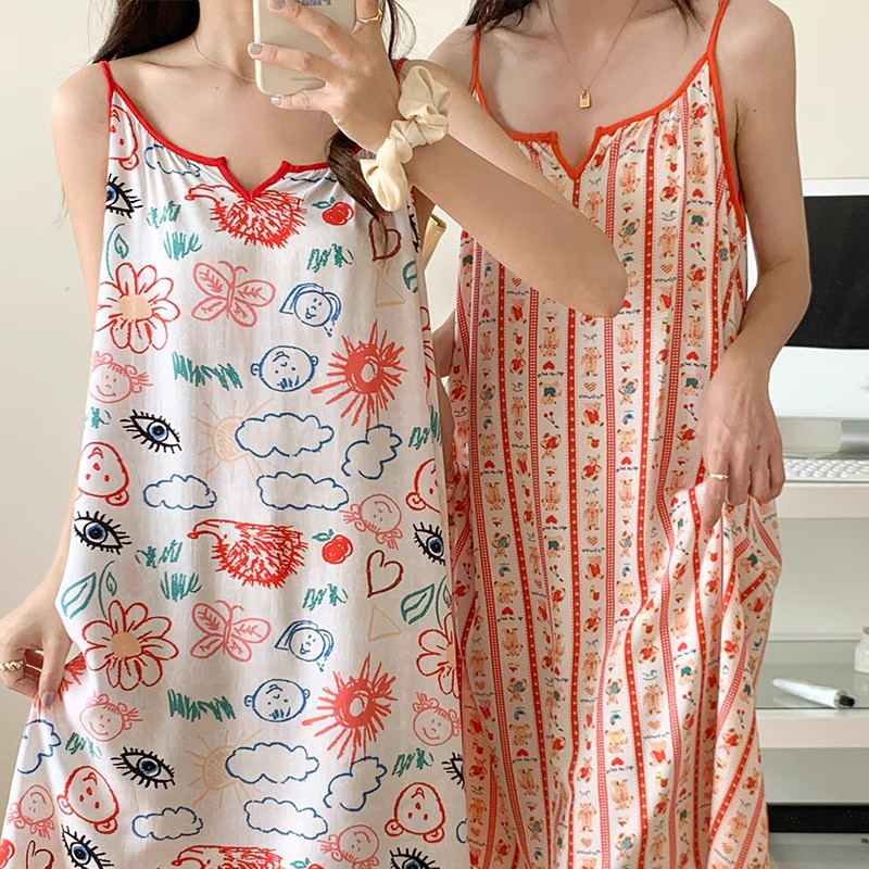 Summer Cotton Camisole Homewear Women Short Sleeve Shorts 2 Pcs Breath photo 4 (style 11691166)