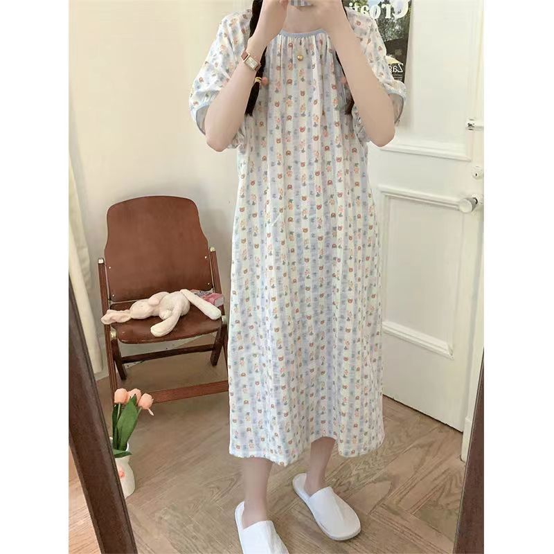 Women's Summer Pure Cotton Camisole Sleep Dress, Loose Fit, Breathable photo 5 (style SM-DF55A9)