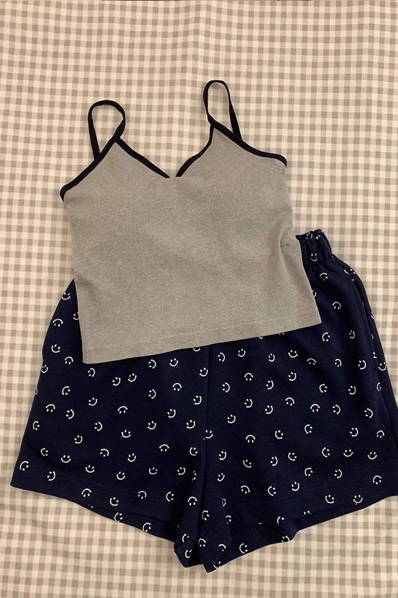 Women's Summer Pure Cotton Loungewear Set, Short Sleeve & Shorts, Brea photo 2 (style SM-D5F220)
