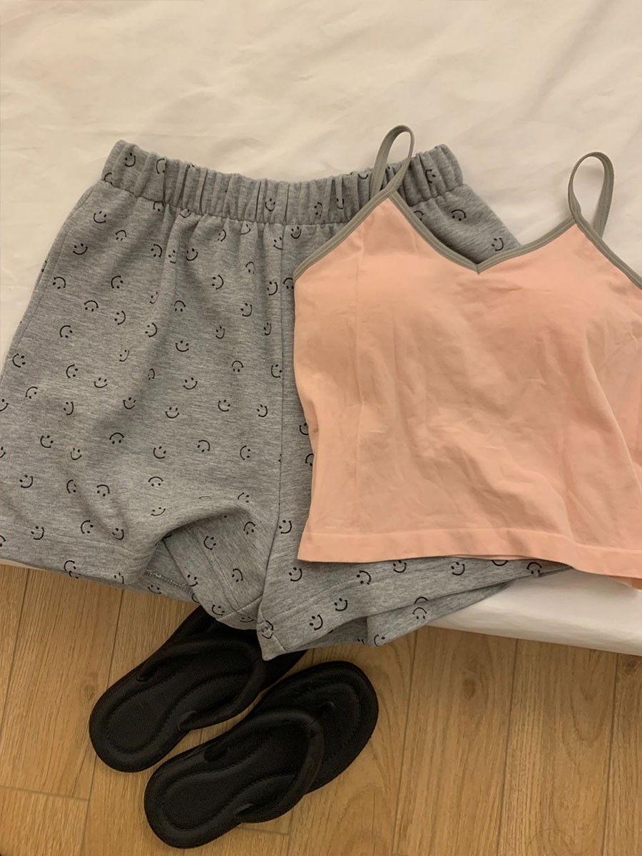 Women's Summer Pure Cotton Loungewear Set, Short Sleeve & Shorts, Brea photo 6 (style SM-D5F220)