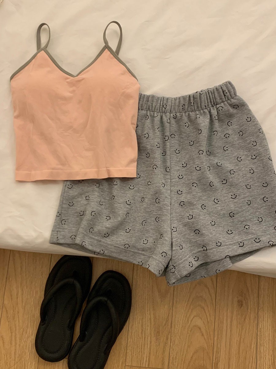 Women's Summer Pure Cotton Loungewear Set, Short Sleeve & Shorts, Brea photo 7 (style SM-D5F220)