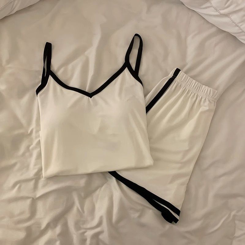 Women's Summer Cotton-Like Casual Sleepwear Set - Short Sleeve Top & S photo 5 (style SM-7DB886)