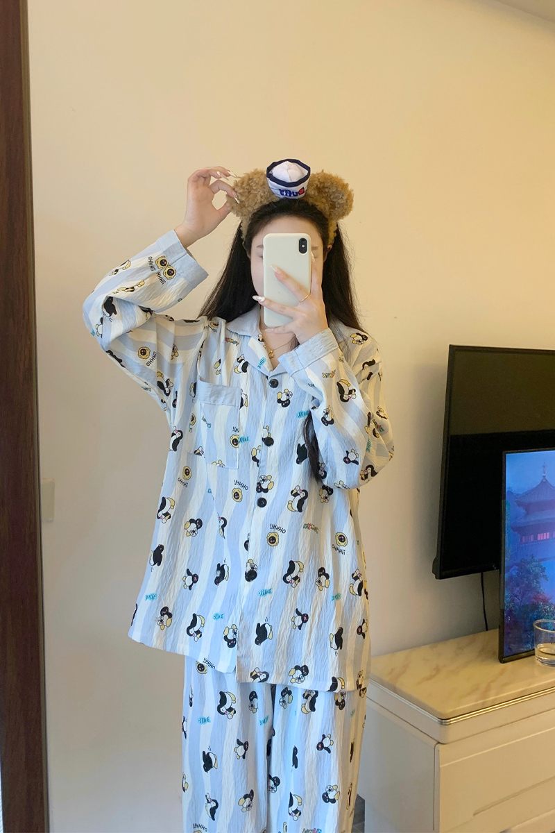Summer Cloud Cotton Homewear Women Short Sleeve Shorts 2 Pcs Breathabl photo 1 (style 1200)