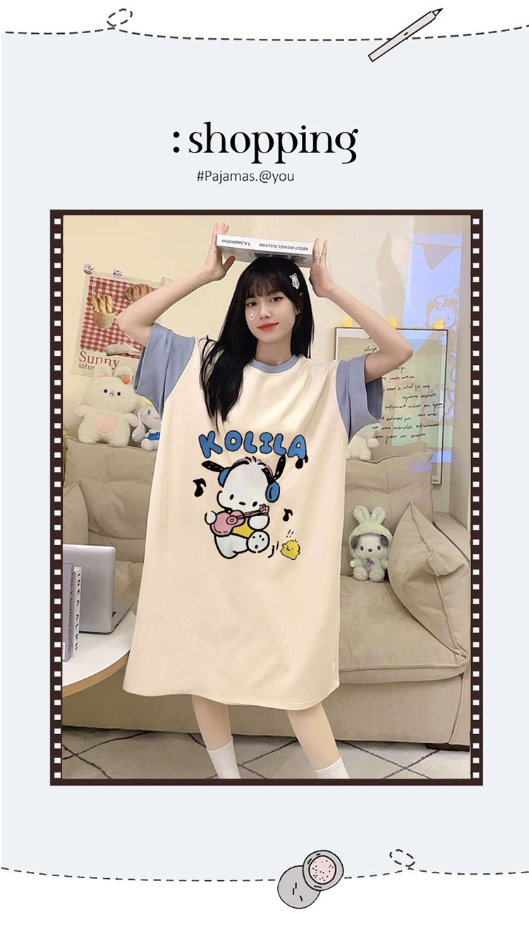 Women's Summer Imitation Cotton Pajama Set, Short Sleeve & Shorts, Bre photo 2 (style SM-1A506E)