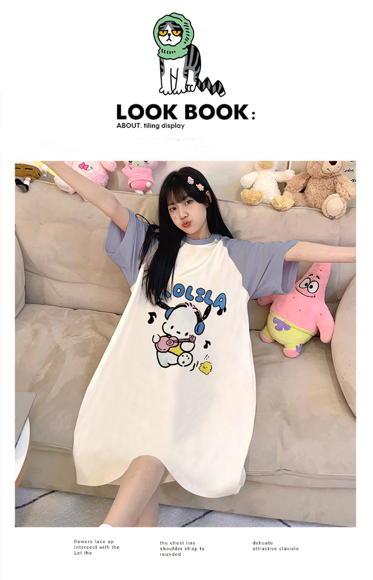 Women's Summer Imitation Cotton Pajama Set, Short Sleeve & Shorts, Bre photo 3 (style SM-1A506E)