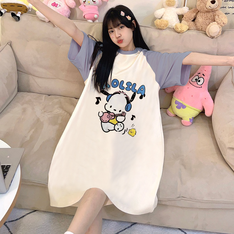 Women's Summer Imitation Cotton Pajama Set, Short Sleeve & Shorts, Bre photo 6 (style SM-1A506E)