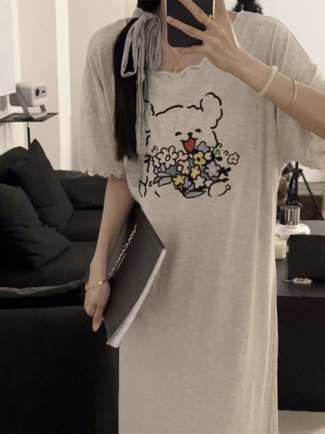 Summer Cotton-Like Homewear Women Short Sleeve Shorts 2 Pcs Breathable photo 4 (style 12319)