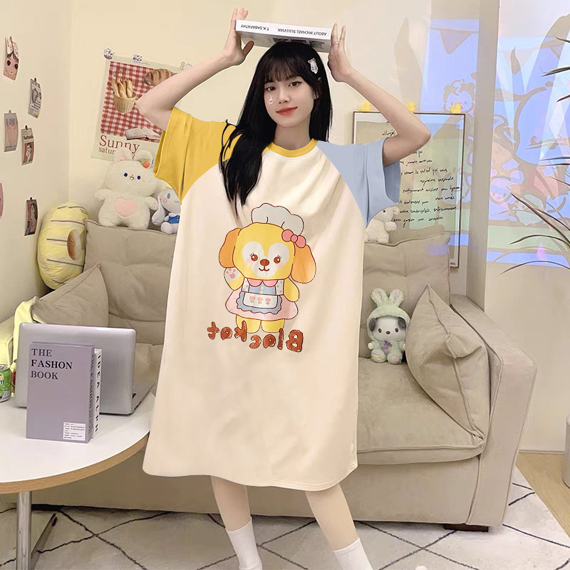 Summer Cotton-Like Homewear Women Short Sleeve Shorts 2 Pcs Breathable photo 4 (style 12361239)