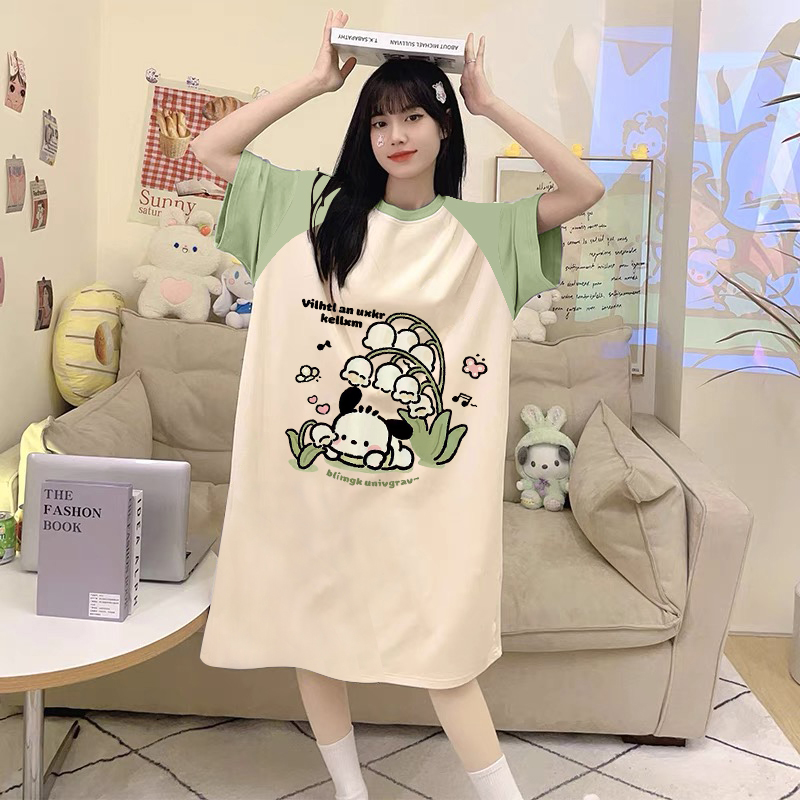 Summer Cotton-Like Homewear Women Short Sleeve Shorts 2 Pcs Breathable photo 6 (style 12361239)