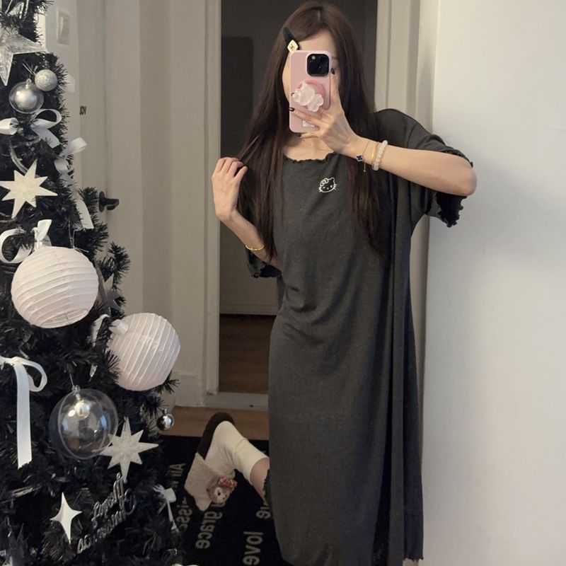 Summer Cotton-Like With Pads Homewear Women Short Sleeve Shorts 2 Pcs photo 3 (style 12401241)