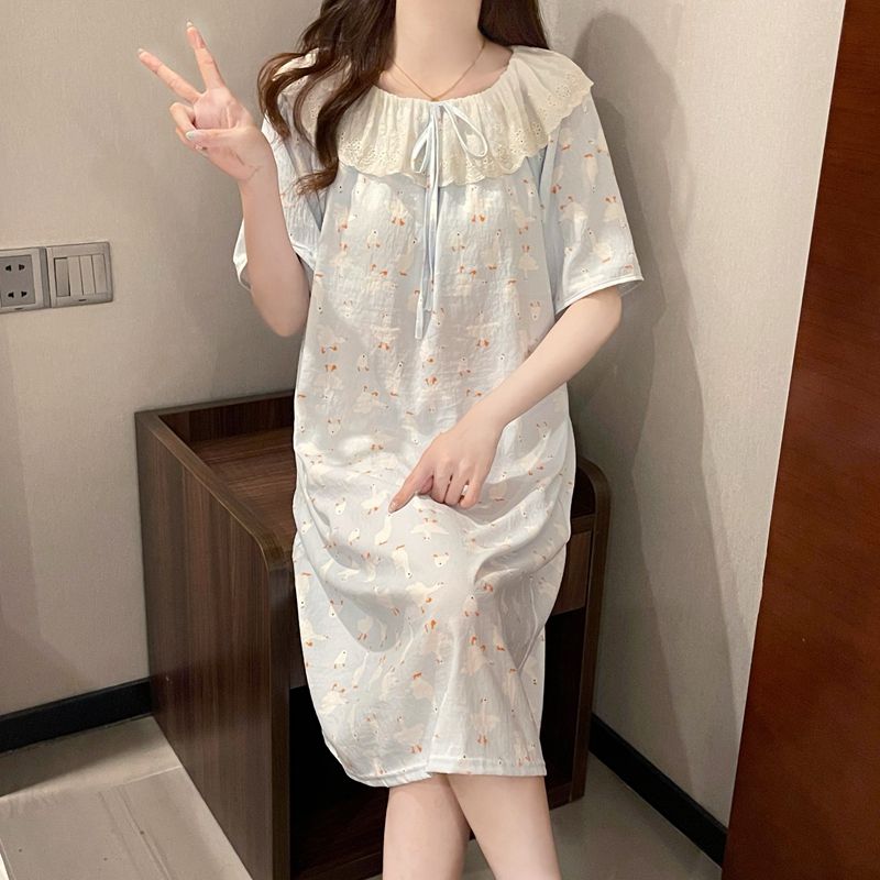 Women's Summer Cloud Cotton Built-in Chest Pad Short Sleeve & Shorts Pajama Set - Breathable, Comfortable, Wearable Out