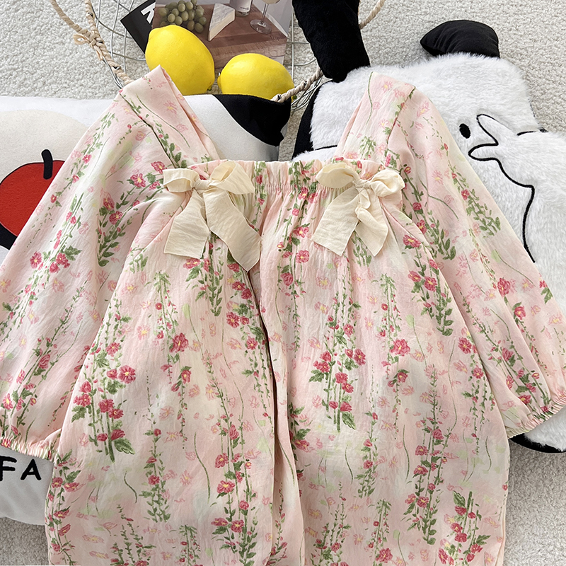 Summer Cloud Cotton Camisole Nightgown Women Loose Slim Breathable Hom photo 6 (style 12451247)
