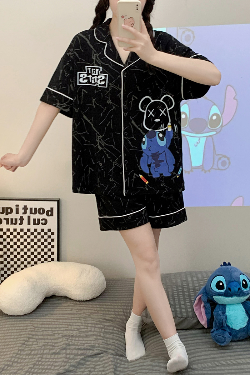 Women's Summer Cotton Short Sleeve & Shorts Loungewear Set