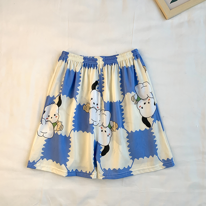Summer Cotton Homewear Women Short Sleeve Shorts 2 Pcs Breathable Comf photo 2 (style 13)