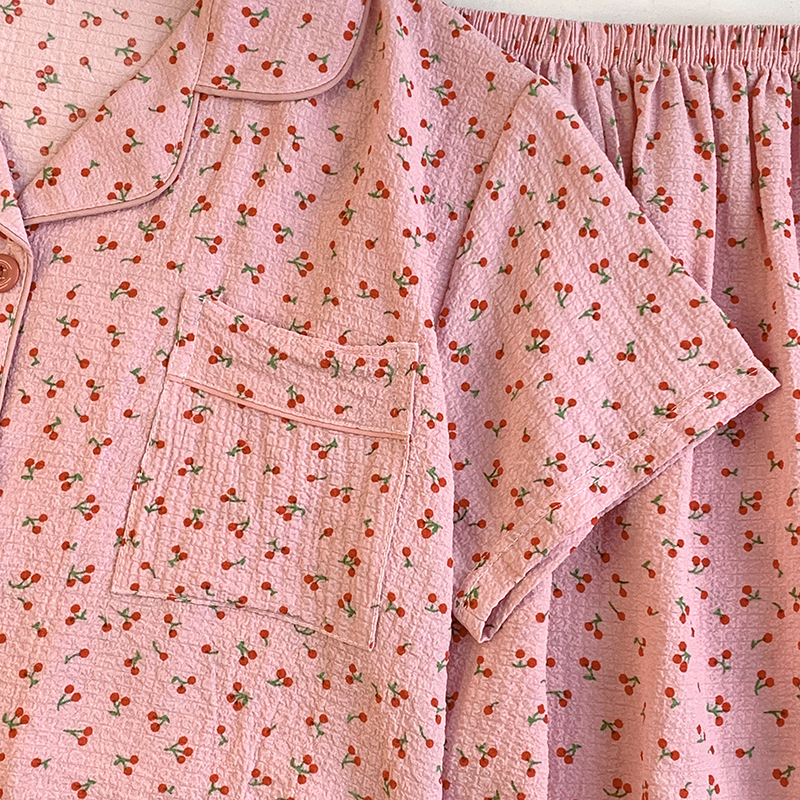 Summer Cotton Homewear Women Short Sleeve Shorts 2 Pcs Breathable Comf photo 6 (style 14)