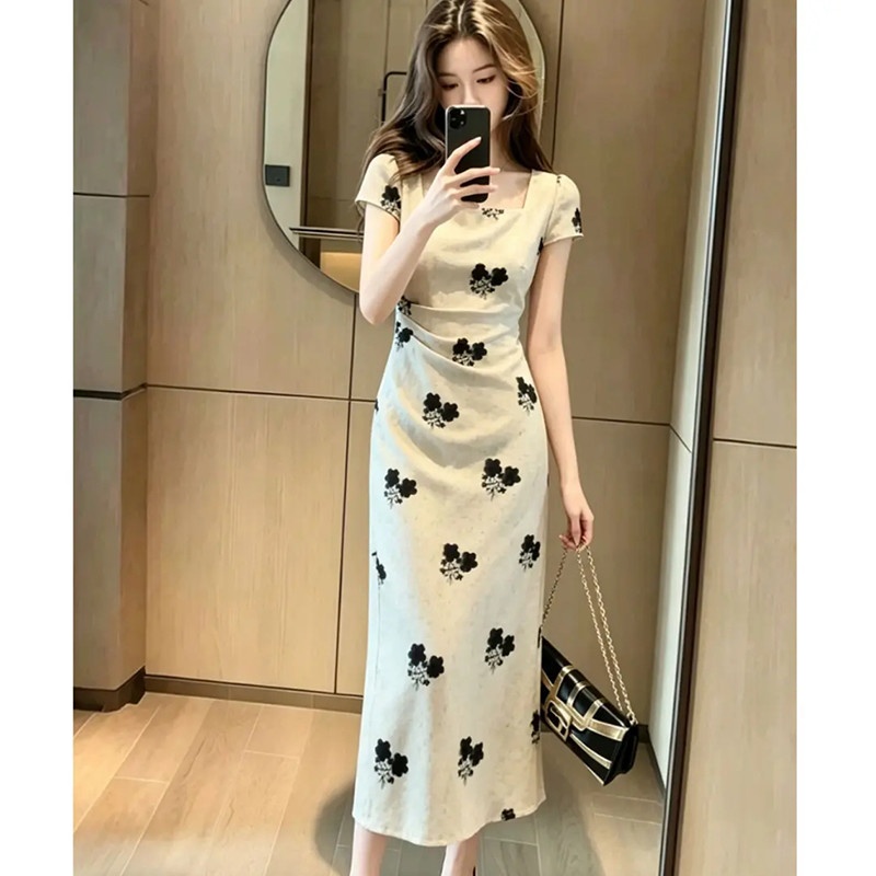 Mesh Design Solid Velvet Dress Women Pure Birthday Party Dress Slim photo 6 (style 17162356969)