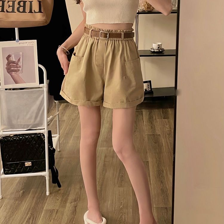 Pure Cotton Washed Summer Korean New High Waist Slim Plus Size Shorts photo 2 (style 17164326823)