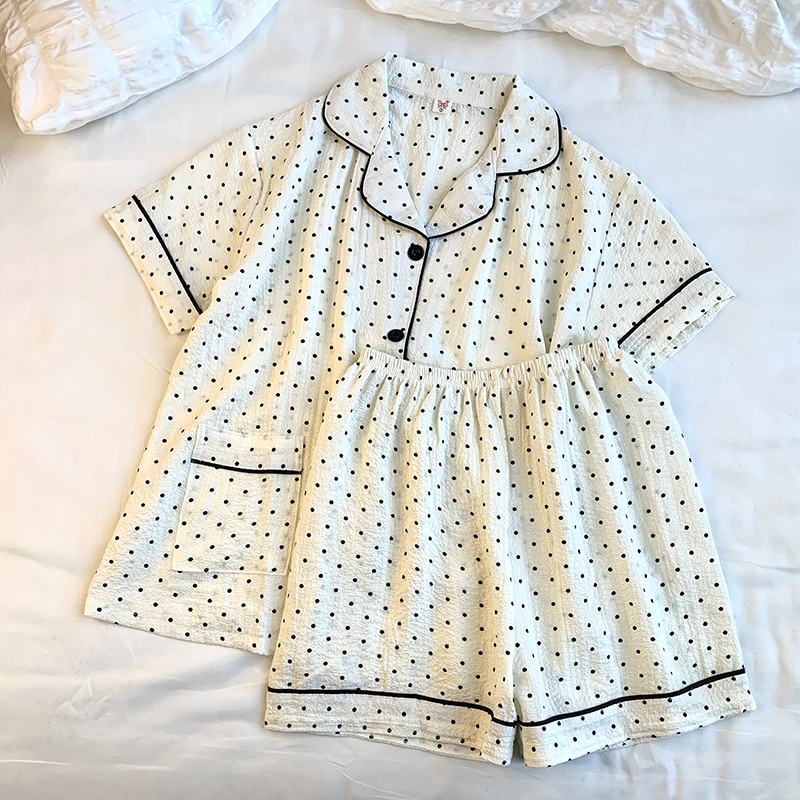 Summer Cotton Homewear Women Short Sleeve Shorts 2 Pcs Breathable Comf photo 6 (style 17)