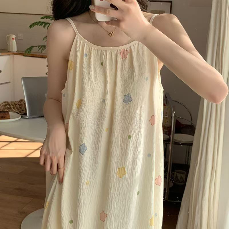 Summer Cloud Cotton Camisole Homewear Women Short Sleeve Shorts 2 Pcs Breathable Wholesale