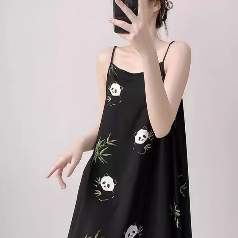 Summer Cloud Cotton Camisole Nightgown Women Loose Slim Breathable Hom photo 2 (style 17421743)