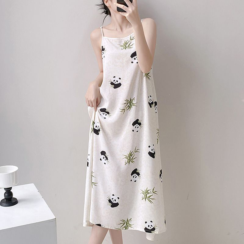 Summer Cloud Cotton Camisole Nightgown Women Loose Slim Breathable Hom photo 7 (style 17421743)