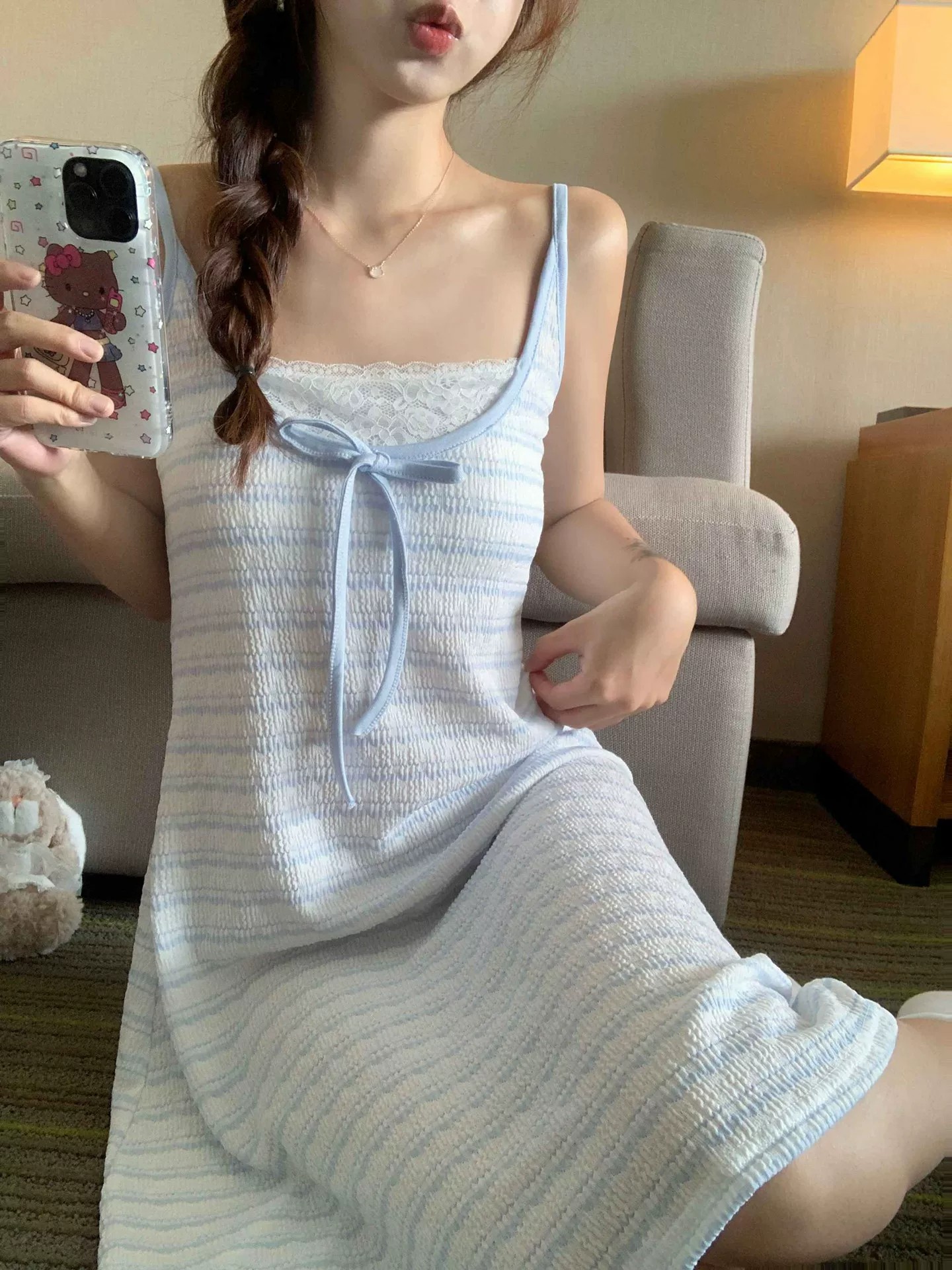 Summer Cloud Cotton With Pads Homewear Women Short Sleeve Shorts 2 Pcs Breathable Wholesale