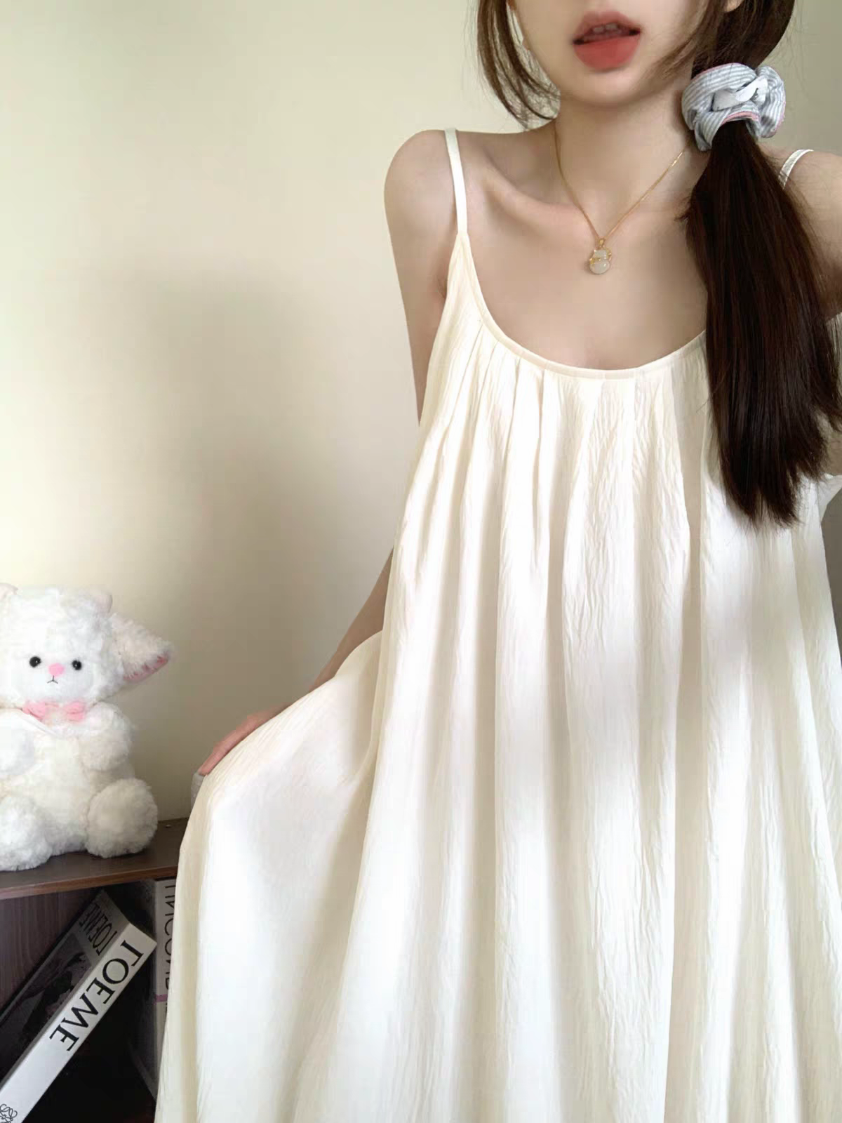 Summer Cloud Cotton With Pads Homewear Women Short Sleeve Shorts 2 Pcs photo 7 (style 1752175314)
