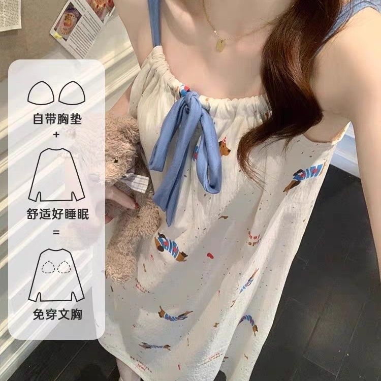 Women's Summer Cloud Cotton Built-in Chest Pad Short Sleeve & Shorts P photo 7 (style SM-B13E18)